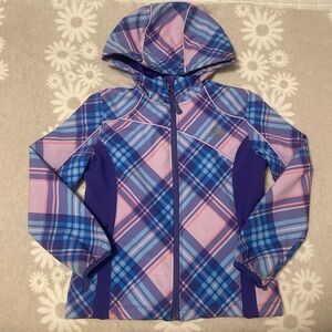 Snozu Girls Plaid Softshell Jacket Fleece Lined Hooded 7/8